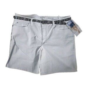 Lee Jean Shorts Mid-rise White 8" Inseam Boho Belt NWT Women's 18